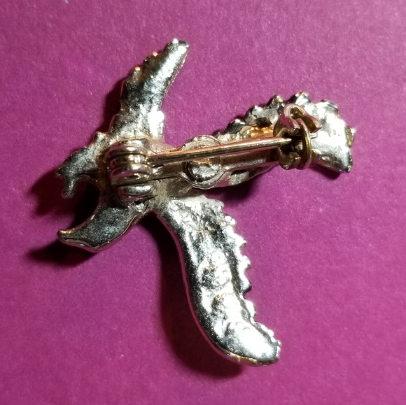 Relisted -vintage soaring eagle brooch pin enamel bird brown - Picture 5 of 5